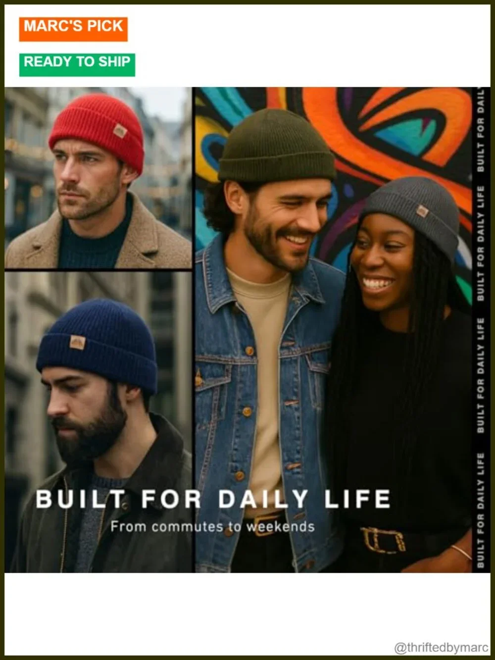 100% Merino Wool Unisex Fisherman Beanie Hat - Soft Lightweight